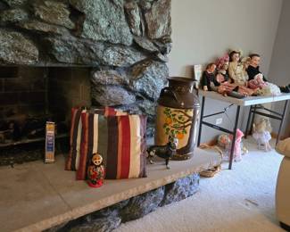 Russian dolls and old milk can