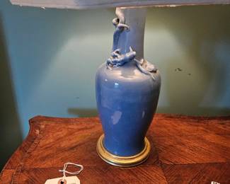 Chinese Blue Salomander Lamp 