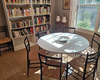 Knoll Tulip Table, Mid-Century Swedish Chairs, Book Collections