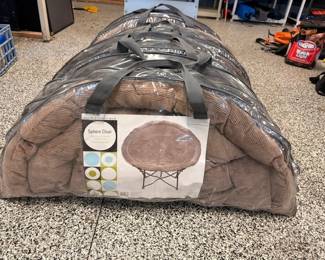 Round folding sphere moon chair in packaging