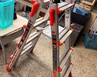 Aluminum multi-position folding ladder