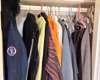 Closet of men's jackets, coats and hats