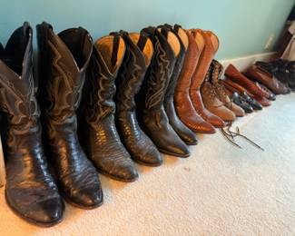 Collection of leather cowboy boots