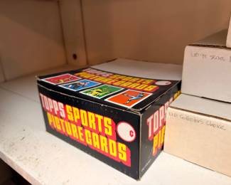 Topps Sports Picture Cards box and baseball card lots