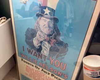 Framed Willie Nelson Fourth of July Picnic concert poster