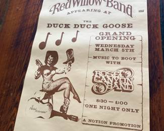 Vintage Red Willow Band concert poster
