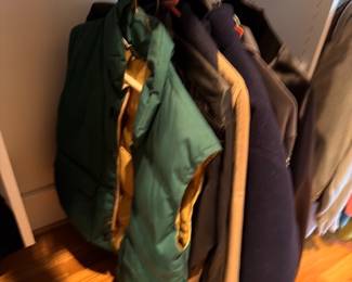 Rack of men's coats, jackets & vests