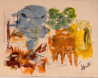 Signed original abstract still life painting