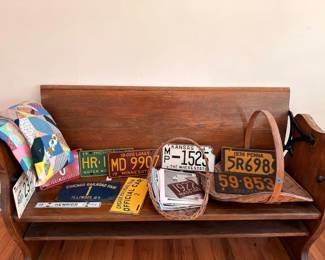 Vintage license plate collection, multiple states 1930s-40s