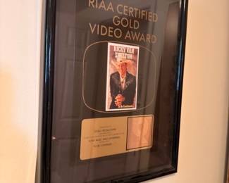 Framed RIAA Certified Gold Video Award music industry plaque