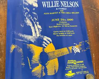 Willie Nelson & Family 1990 concert poster