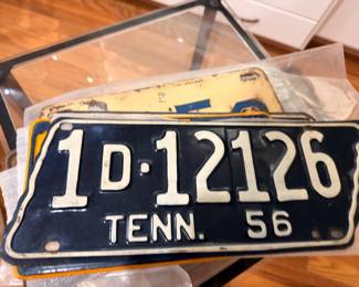 Vintage 1956 Tennessee license plate