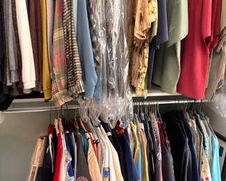 Closet full of clothing and outerwear