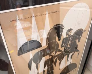 Framed Avett Brothers concert poster, Art Deco style