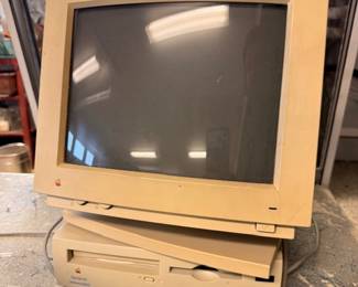 Vintage Apple Macintosh computer with CRT monitor and tower