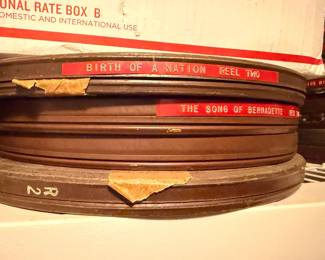 Vintage film reels, Birth of a Nation and Song of Bernadette