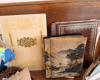Vintage scrapbooks & photo albums incl. Japanese-style album