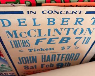 Vintage concert posters (Delbert McClinton, John Hartford)