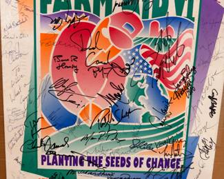 Autographed Farm Aid VI concert poster, Planting the Seeds of Change