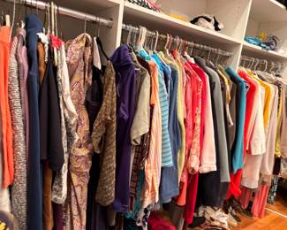 Women's clothing collection on hangers