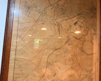 Framed antique map