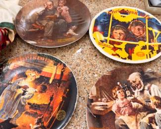 Collector decorative plates (Norman Rockwell / circus themes)