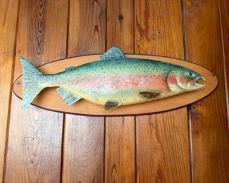 Mounted rainbow trout wall plaque