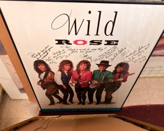 Framed autographed Wild Rose band poster