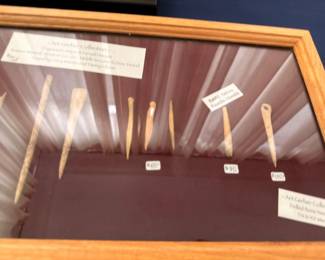 Native American bone awls and drilled needles, Art Gerber Collection