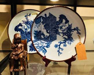Pair of Antique Japanese Porcelain Plates, Arita Kilns during Meiji Period Circa 1868-1912