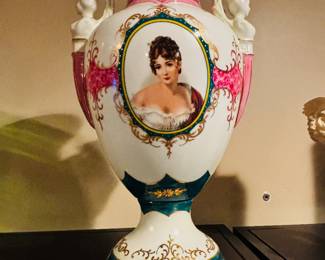 Antique 13" Royal Vienna Style Porcelain Vase Circa 1880-1910