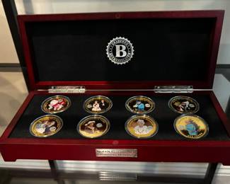 Rare Bradford Exchange Queen Elizabeth II Crowning Moments Set of 8 Proof Coins - Gold Plated