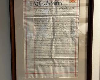 Framed Land Indenture (Land Deed) England 1894