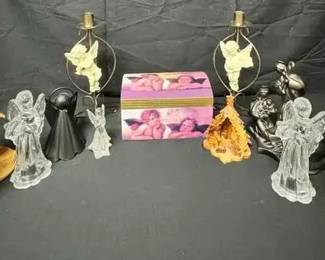 CT496Angel Candle Holders And Statues