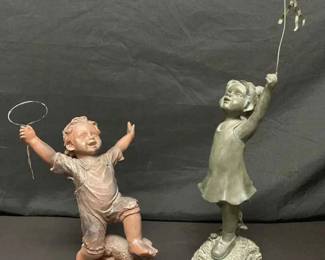 CT485Children Playing Resin Statues 