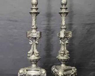 CT545Metal Italian Baroque Style Candlesticks 