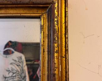 Antique Gilt Wood Mirror. Measures 39" W x 32" H. Photo 2 of 3. 