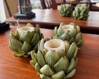Artichoke Candleholders. 