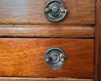 Cherry Drop Leaf Flatware Storage Chest with Lift Top & Pull Out Drawer.  Photo 5 of 6. 