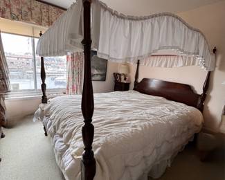 Queen-Size Canopy Bed Frame. Mattress Available, Too. Bed Height Measures 67" H. Photo 1 of 2. 