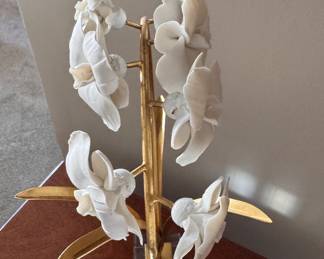 Chelsea House White Porcelain Orchid on Lucite Stand. Photo 3 of 4. 