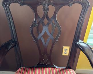 Pair of Mahogany Chippendale Style Arm Chairs. Photo 2 of 2. 