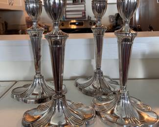 Set of 4 Regency Style Towle Silver Plate Candleholders. Photo 1 of 2. 