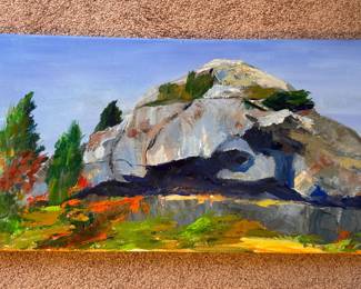 Leith Adams, "Rhode Island Landscape," Acrylic on Board. Measures 16" x 12" 