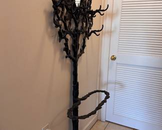 Victorian Wrought Iron Hall Tree with Umbrella Stand. Photo 5 of 5. 
