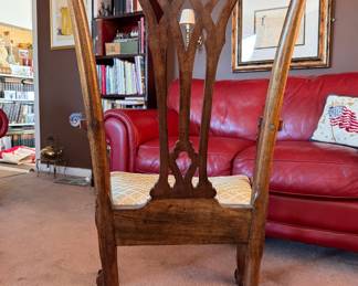 Hand-Carved Mahogany Chippendale Style Arm Chair with Ball & Claw Feet. Needs New Seat Cushion but Frame Is In Great Shape. Photo 3 of 6
