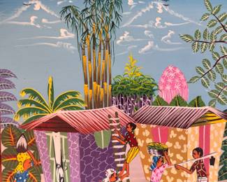 Josep Valepy Haitian Folk Art. Measures 8" x 10".