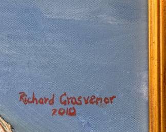 Richard Grosvenor, Lighthouse Landscape, Oil on Canvas. Circa 2010. Measures Measures 34" x 24" Overall. Photo 1 of 2. 