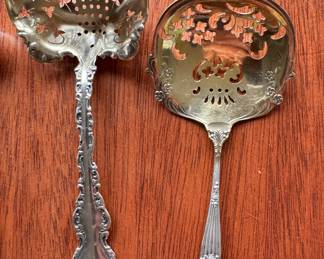 Sterling Silver Nut Spoon & Sugar Spoon. 