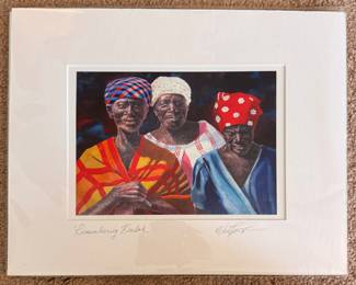William Cantwell, "Remembering Beulah," Signed Lithograph. Measures 14" x 11" Overall. 